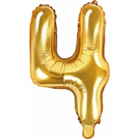 Воздушный шар PartyDeco Number 4 Gold 35cm (FB10M-4-019)