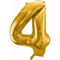 Воздушный шар PartyDeco Number 4 Gold 86cm (FB1M-4-019)