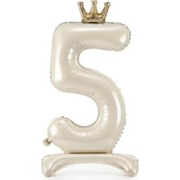 Воздушный шар PartyDeco Number 5 84cm Light Cream (FB126S-5-079J)