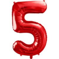 Воздушный шар PartyDeco Number 5 86cm Red (FB1M-5-007)