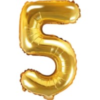 Воздушный шар PartyDeco Number 5 Gold 35cm (FB10M-5-019)