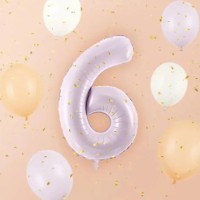 Balon PartyDeco Number 6 72cm Lavender (FB230G-6-014) imaginea #2 — magazin online Desire.md