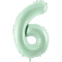 Воздушный шар PartyDeco Number 6 72cm Mint (FB230G-6-012)