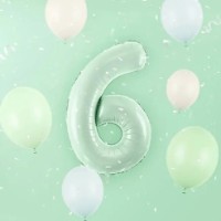 Balon PartyDeco Number 6 72cm Mint (FB230G-6-012) imaginea #2 — magazin online Desire.md