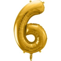 Воздушный шар PartyDeco Number 6 Gold 86cm (FB1M-6-019)