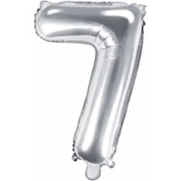 Balon PartyDeco Number 7 35cm Silver (FB10M-7-018)