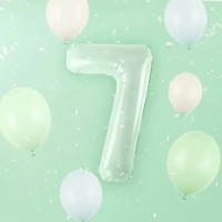 Balon PartyDeco Number 7 72cm Mint (FB230G-7-012) imaginea #2 — magazin online Desire.md
