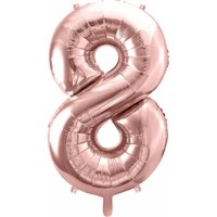 Balon PartyDeco Number 8 86cm Rose Gold (FB1M-8-019R)