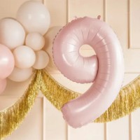 Balon PartyDeco Number 9 72cm Light Pink (FB230P-9-081J) imaginea #2 — magazin online Desire.md