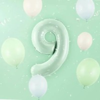 Balon PartyDeco Number 9 72cm Mint (FB230G-9-012) imaginea #2 — magazin online Desire.md