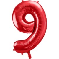 Balon PartyDeco Number 9 86cm Red (FB1M-9-007)