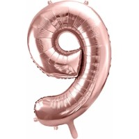 Balon PartyDeco Number 9 86cm Rose Gold (FB1M-9-019R)