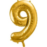 Balon PartyDeco Number 9 Gold 86cm (FB1M-9-019)