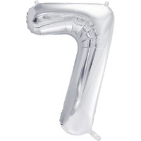 Воздушный шар PartyDeco Number 7 86cm Silver (FB1M-7-018)