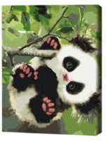 Tablou pe numere Brushme Игривая панда 30x40cm (RBS51959FC)