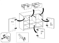 Comodă Fadome CANADA CD 24 Alb/ Negru imaginea #2 — magazin online Desire.md