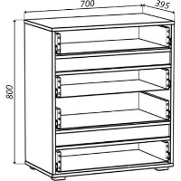 Comodă Yasen Лео 4Ш праый кашемир/дуб артизан imaginea #2 — magazin online Desire.md