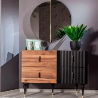 Комод Moda Life Urla Black/Walnut фото №2 — интернет-магазин Desire.md