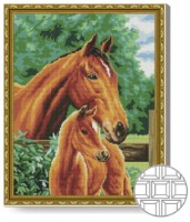 Mozaic cu diamante Art Gallery Premium Horse With Foal 40x50cm (QB200005)