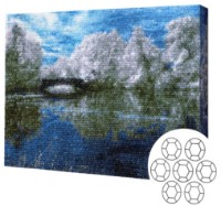 Алмазная мозаика Art Gallery Premium Lake In The Winter Forest 40x50cm ( GA80127)