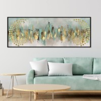 Pictură ArtShop Abstraction With Golden Elements 150x50cm (PA404-P-L)