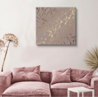 Pictură ArtShop Gold Lines On A Beige Background 100x100cm (PA192-PL)