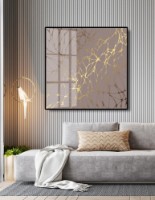 Pictură ArtShop Gold Lines On A Beige Background 60x60cm (PA192-L)