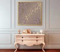 Pictură ArtShop Gold Lines On A Beige Background 40x40cm (PA192-XL-L)