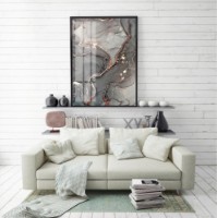 Pictură ArtShop Gray Golden Textured Background 45x90cm (PA147)