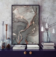Pictură ArtShop Gray Golden Textured Background 45x90cm (PA147-LL)