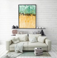 Pictură ArtShop Green-Yellow Abstraction 60x90cm (PA79)