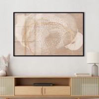 Pictură ArtShop Modern Abstraction Beige Colors & Golden Elements 90x60cm (PA405)