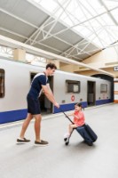 Geanta-carucior Micro Ride On Luggage Eazy Weekender Dark Blue (ML0044) imaginea #3 — magazin online Desire.md