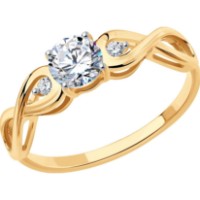 Кольцо из золота с фианитами Sokolov 017154 s.16,5 1,13g