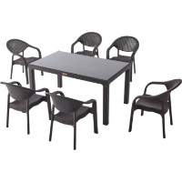 Masă Hola Rattan 0434217 Maro imaginea #3 — magazin online Desire.md