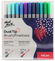 Markere Mont Marte Dual Tip Brush/Fineliners 48pcs (MMPM0024)