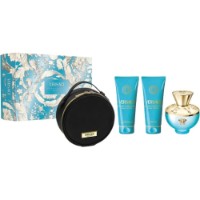 Парфюмерный набор для неё Versace Dylan Turquoise EDT 100ml + Shower Gel 100ml + Body Gel 100ml + Bag