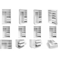 Dulap Mashtab FLEXO M3 12244/S12256/D12257 1000x530x2200mm White imaginea #4 — magazin online Desire.md