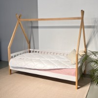 Pat copii MobiCasa Alice (casuta) 90x200cm White/Natur imaginea #3 — magazin online Desire.md