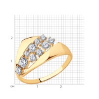 Кольцо из золота с фианитами Sokolov 017398 s.16,5 1,52g фото №5 — интернет-магазин Desire.md