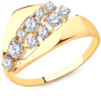 Кольцо из золота с фианитами Sokolov 017398 s.16,5 1,52g