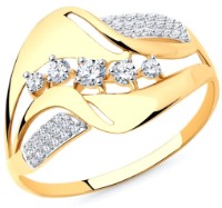 Кольцо из золота с фианитами Sokolov 017521 s.17,5 3,07g