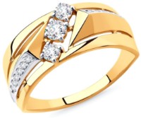 Inel din aur cu zirconii Sokolov 018486 s.20,5 2,75g