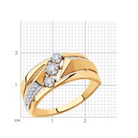 Inel din aur cu zirconii Sokolov 018486 s.20,5 2,75g imaginea #2 — magazin online Desire.md