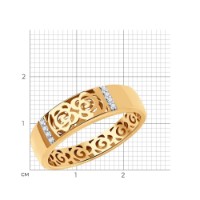 Inel din aur cu zirconii Sokolov 018620 s.17 1,93g imaginea #5 — magazin online Desire.md