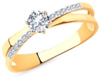 Кольцо из золота с фианитами Sokolov 018790 s.17 1,75g