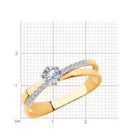 Кольцо из золота с фианитами Sokolov 018790 s.17 1,75g фото №2 — интернет-магазин Desire.md