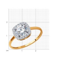 Inel din aur cu zirconii Sokolov 019015 s.17 1,51g imaginea #3 — magazin online Desire.md