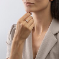 Inel din aur cu zirconii Sokolov 019024 s.16,5 1,5g imaginea #7 — magazin online Desire.md