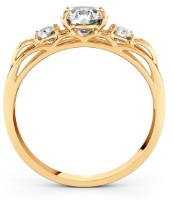 Inel din aur cu zirconii Sokolov 019024 s.16,5 1,5g imaginea #2 — magazin online Desire.md